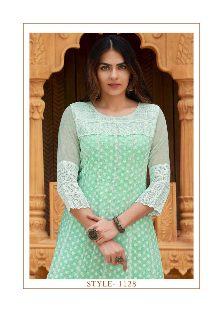S3forever-eliza-fabric-georgette- Heay -Carzy Print-front Work Anarkali-long-gown-kurti-1128-C